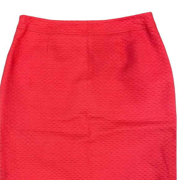 Laurel by Escada Pencil Skirt 34 US 2 Women's Coral A-Line Brocade Split Classy - Picture 4 of 7